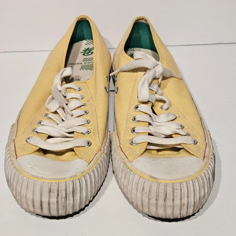 PF Flyers Center Lo Men 13 Yellow Canvas Low Top Ribbed Toe Sneakers PF0220